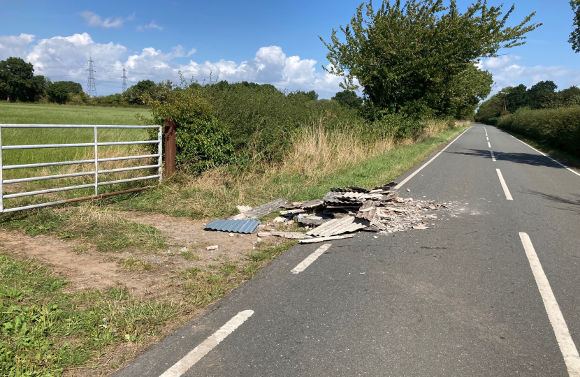 Asbestos flytipping - Chorlton-by-Backford