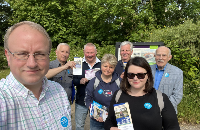 Simon Eardley and campaigners in Parkgate