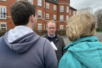 Simon Eardley talking to residents