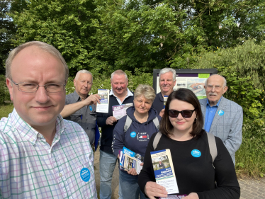 Simon Eardley and campaigners in Parkgate